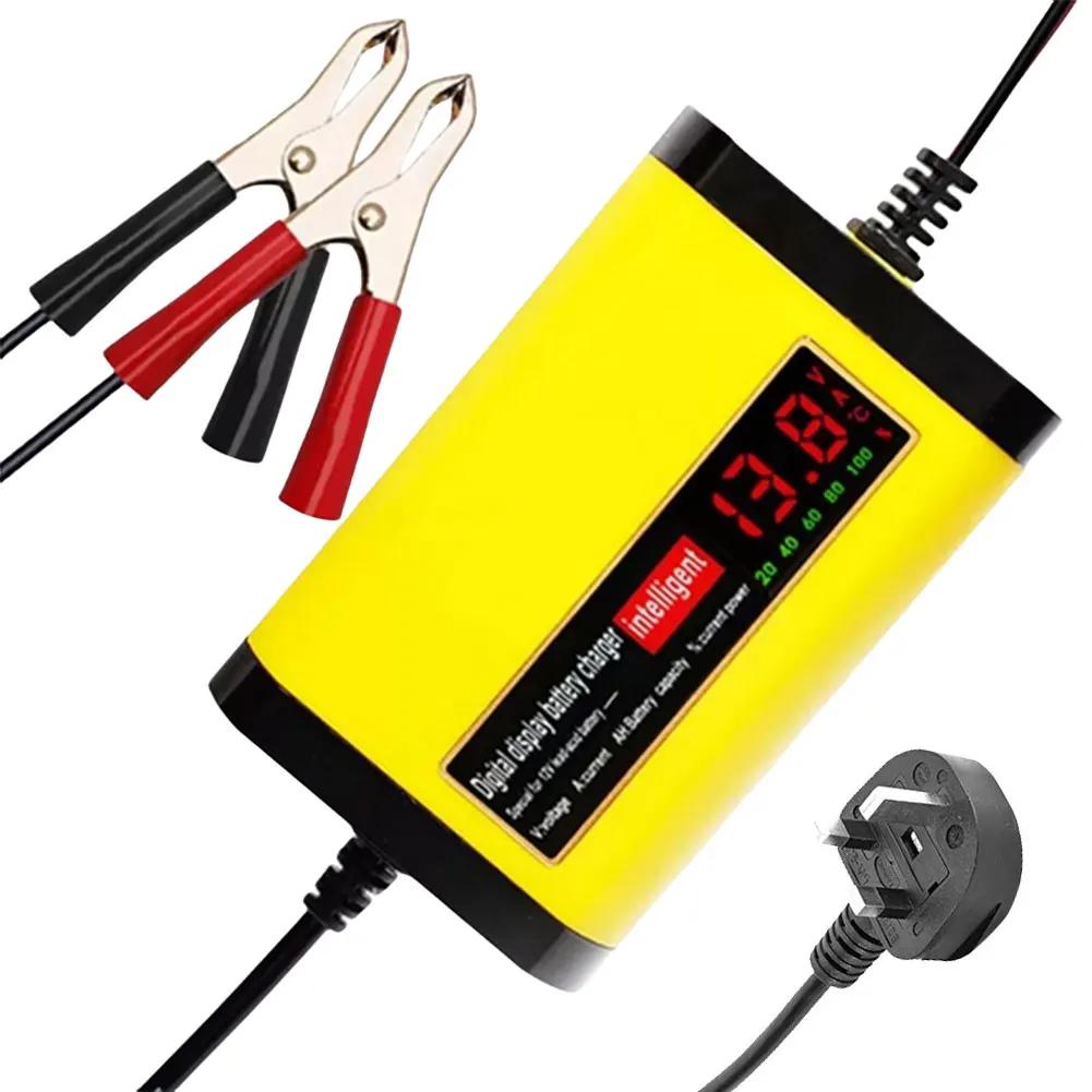 Full Automatic Motorcycle Car Battery Charger 12V 5A Smart Fast Power Charging for AGM GEL Wet Dry Lead Acid Digital LCD Display