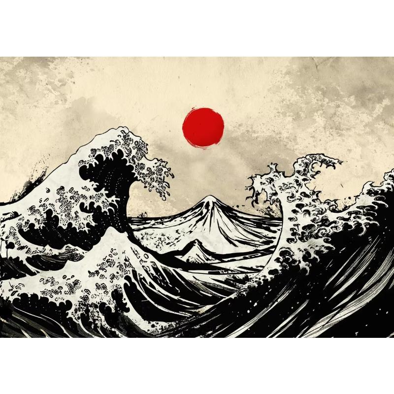 Japanisches Samurai Leinwandgemälde Wandkunst Charakter Poster und Drucke Heimdekorationsbild für Wohnzimmer Schlafzimmer Ästhetisch