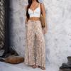 Cross-Border Foreign Trade Women clothes 2025 Spring Summer European and American Bohemian Holiday Style Rayon Printing Versatile Casual Pants