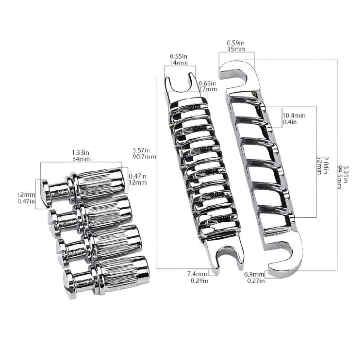 Guitar Bridge Tailpiece Top Hanging String Individual Saddles Electric Guitars Replacement Parts Easy To Install