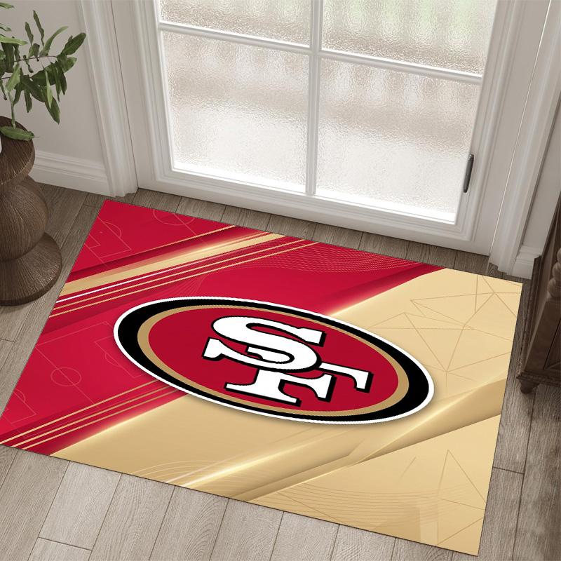 San Francisco 49ers Design Kristall Samt Teppich Gemütlich Nicht?Rutschfester Teppich mit Aufdruck für Schlafzimmer Wohnzimmer Eingang
