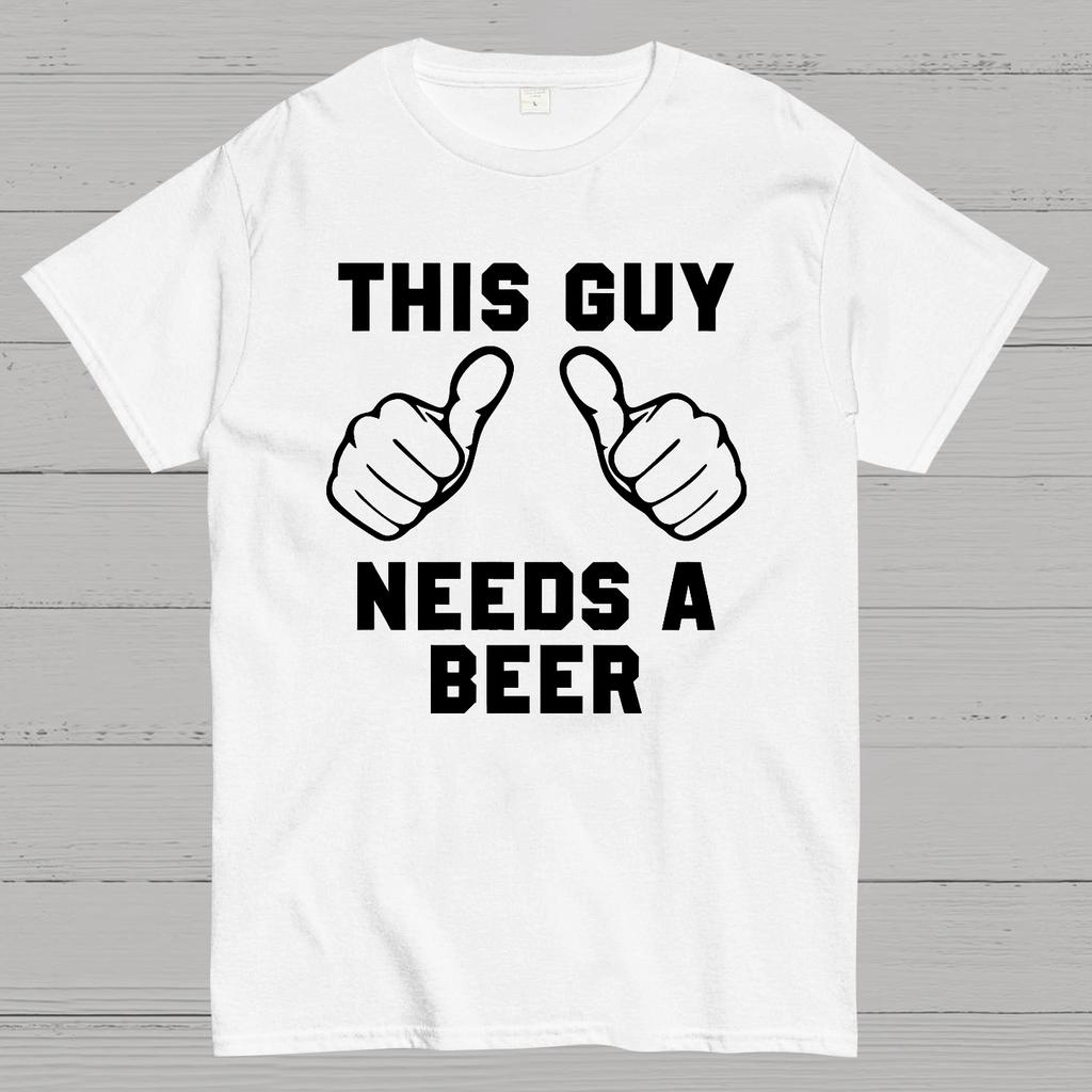 This Guy Needs A Beer Cotton Summer Casual Cool Loose T-Shirt
