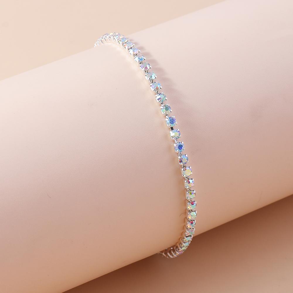 Exquisite Cubic Zirconia Bracelets for Women Silver Color Rhinestone Bracelet Chain Girls Party Holiday Jewelry Gifts