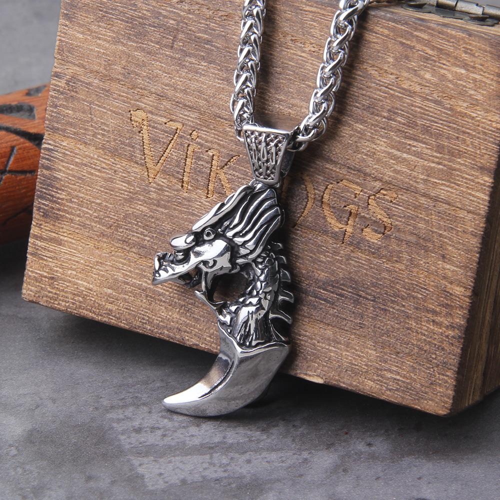 Dragon Claw Pendant Necklace Retro Punk Beast Claw Jewelry for Men Bike Riding Party Accessories