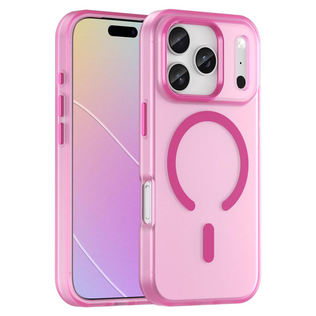 For iPhone 17 Pro Case Compatible with MagSafe TPU+PC Matte Translucent Phone Back Cover