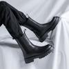England Stil Herrenstiefel schwarz Tide weiches Leder Plateauschuhe Bühne Nachtclub Kleid hohe Stiefel gutaussehend Chelsea lang botas mans