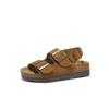 Texas holiday~ retro leather platform double buckle sandals women's summer new beach shoes outer wear