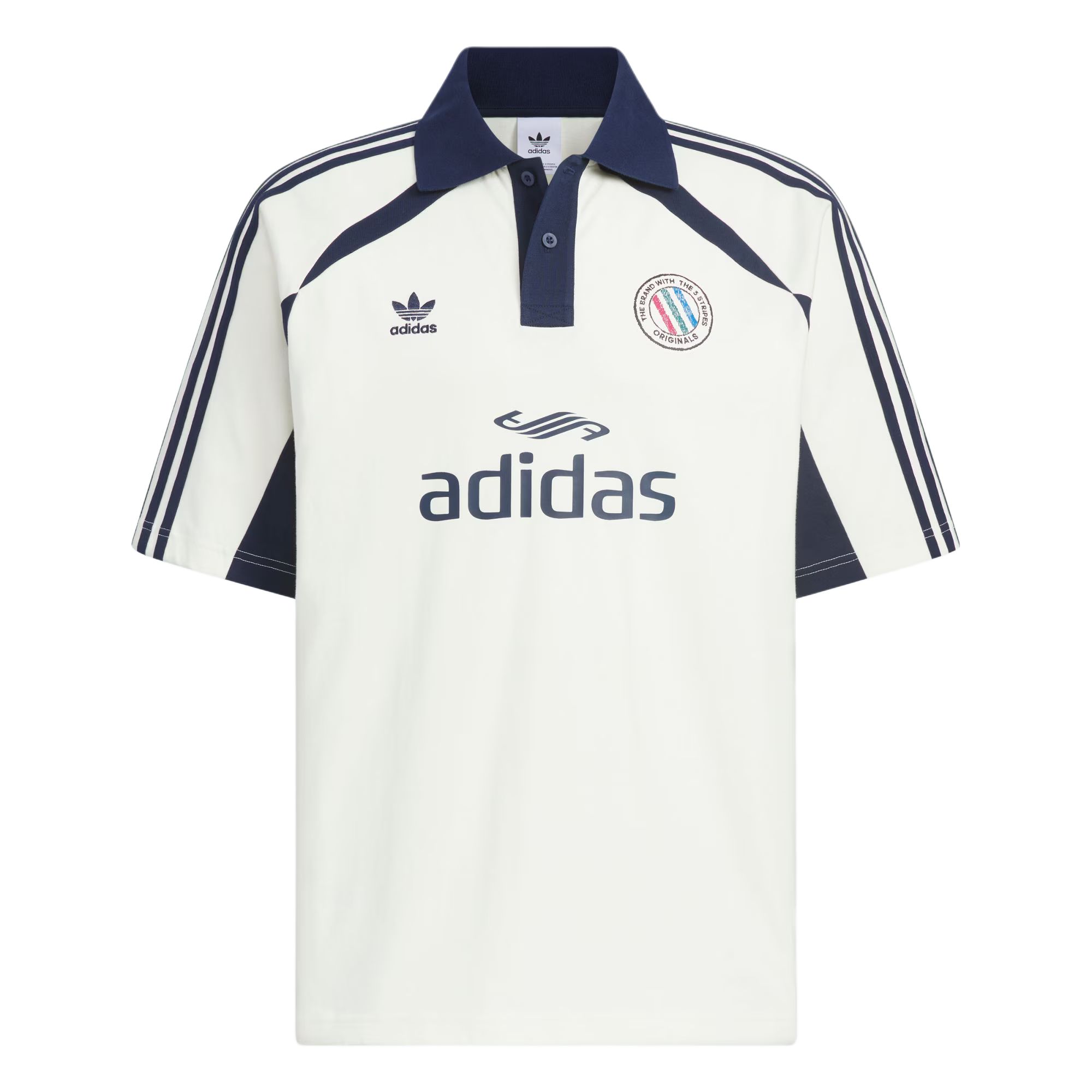 

Adidas Оригинальные поло с коротким рукавом 3 Stripes для мужчин Рубашки поло Han-Jade-White KD0945 XL