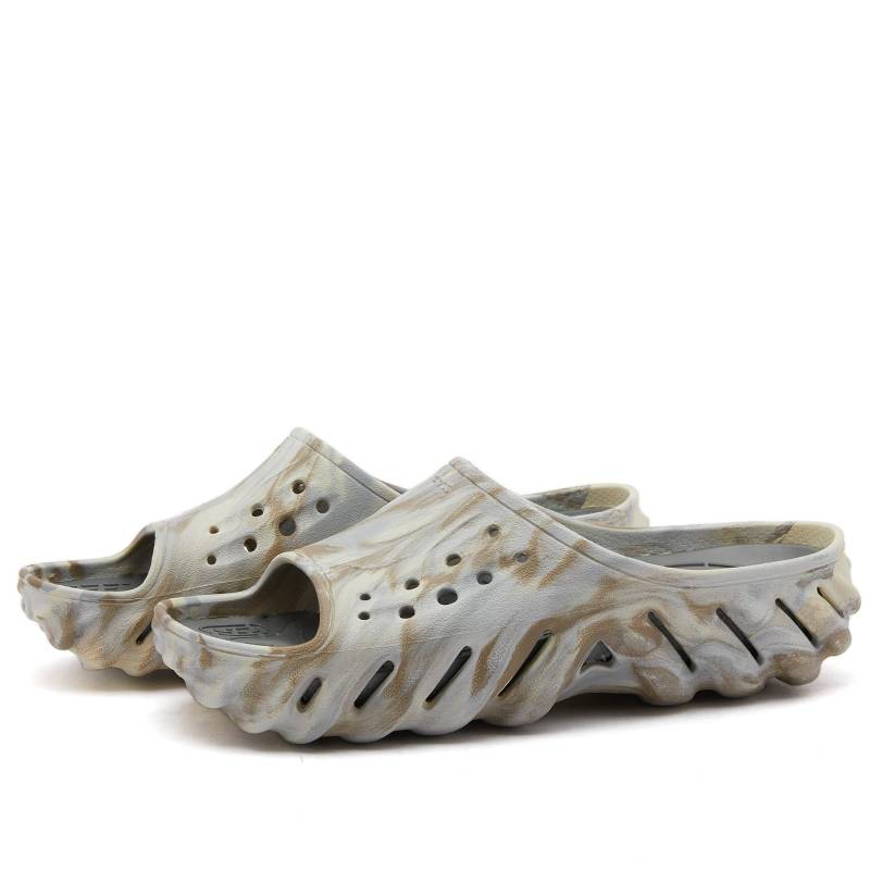 Crocs Echo Casual Comfortable Anti-Friction Slide Sandals Unisex Sandals Gray Brown 208467-2Y3