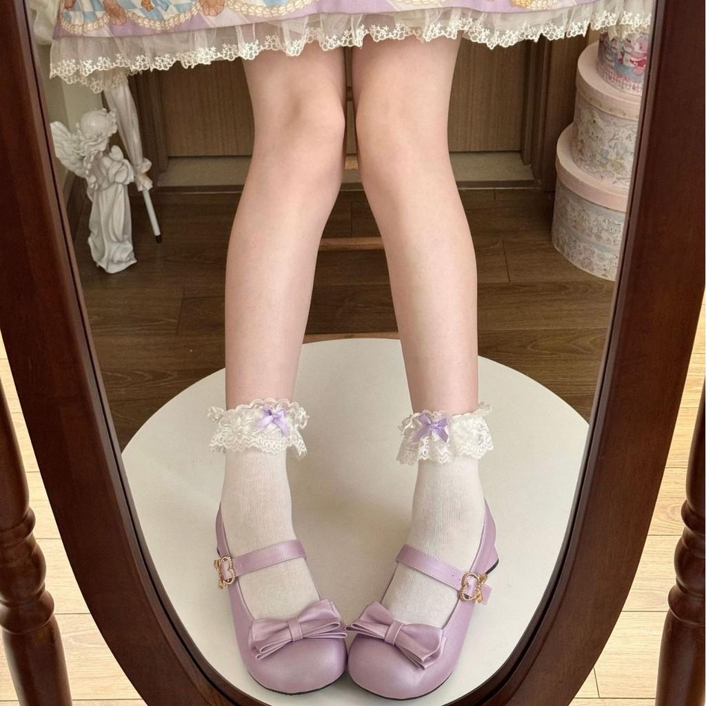 Lolita Sweet Style Cotton Lace Trim Short Socks For Spring And Fall