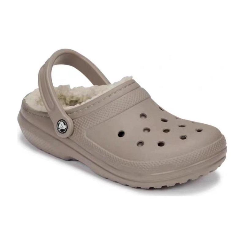 Crocs Classic Lined Comfort Versatile Outdoor Breathable Beach Sandals Men Light Brown 203591-2YB