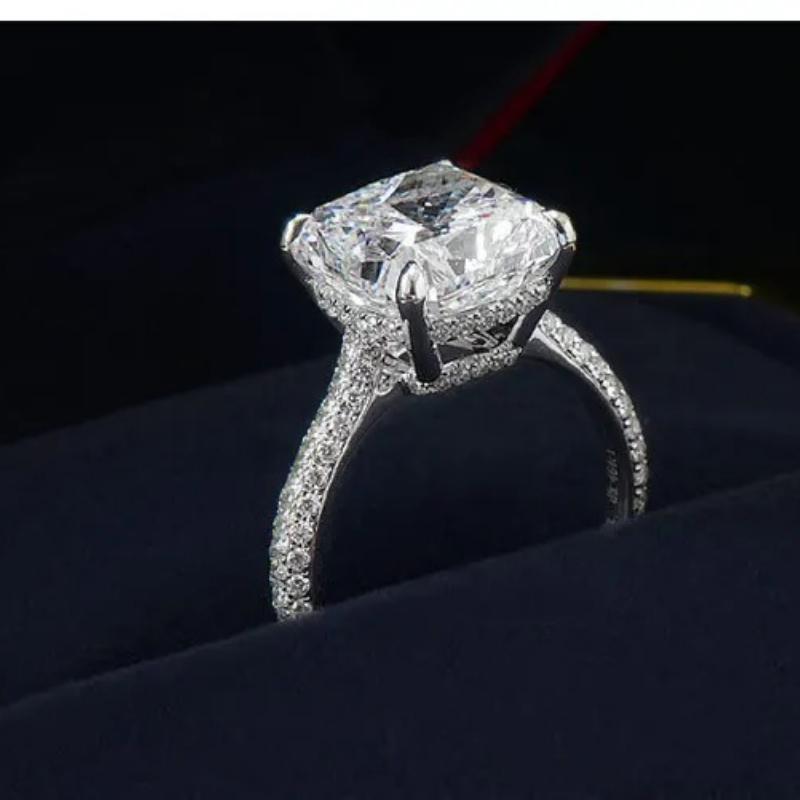 Real S925 Sterling Silver Color 2 Carats Moissanite Diamond Ring for Women Fine Anillos Mujer Silver 925 Jewelry Bizuteria Rings