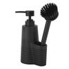 Dish Soap Dispenser Stainless Steel Washing Up Liquid Dispenser with Cleaning Brush for Kitchen