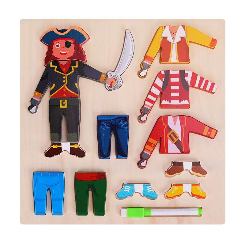 3D Animal Dress-Up Puzzle Blocks: Educational Wooden Toy for Boys & Girls