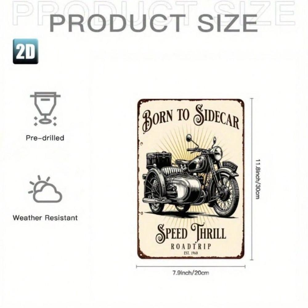 Vintage Metal Motorcycle Sign Wall Art Decor for Garage Bar Cafe