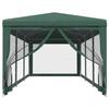 319243 vidaXL Tente de fête avec 8 parois latérales en maille Vert 3x9 m PEHD