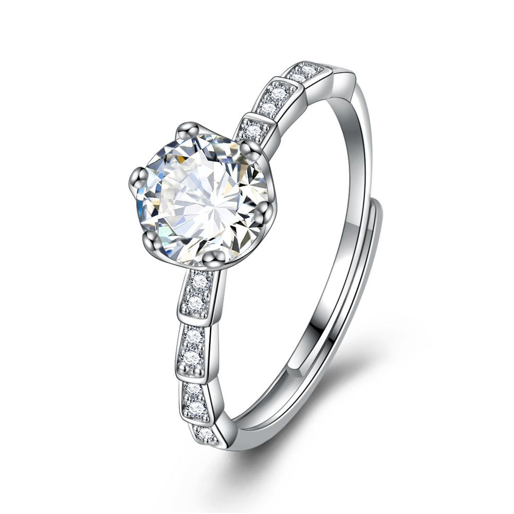 

Серебро S925 Открытое кольцо из змеиной кости с шестью когтями