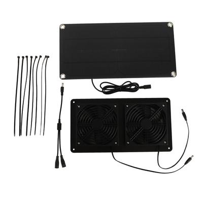Kit de ventilador de energía solar de 12 V y 10 W, ventilador de refrigeración dual de silicio monocristalino de 3 W para invernadero de automóvil