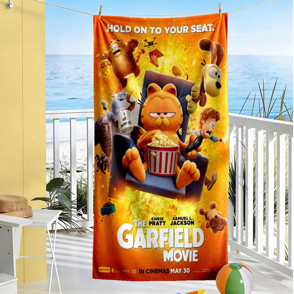 Garfield S Adventures Beach Towel Super Soft Microfiber Quickdry Fabric Comfortable Lightweight
