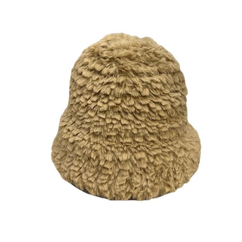 Tjock varm fluffig bucket-hatt i imiterad mink, höst- och vintermode, söt bucket-hatt