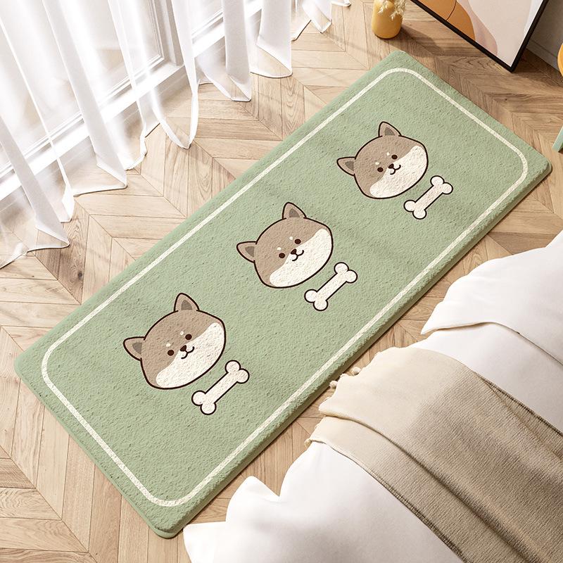 Wind Bedroom Floor Mat Thickened Bedside Blanket Children'S Room Carpet Front And End Of Bed Imitation Cashmere Anti-Drop Cushion