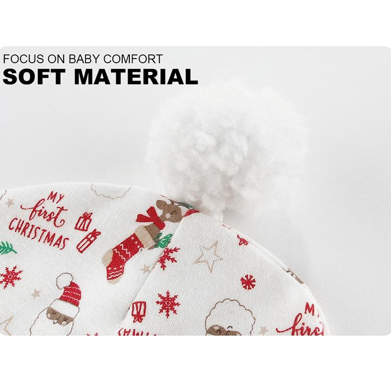 KIDDIEZOOM Βρεφικά Χριστουγεννιάτικα Ρούχα για Αγόρι Κορίτσι Σετ Ρούχων Νεογέννητου με Κινούμενα Σχέδια 2 Τεμαχίων Μακρυμάνικα Φορμάκια με Καπέλο Κοστούμι Βρεφικά Ρούχα