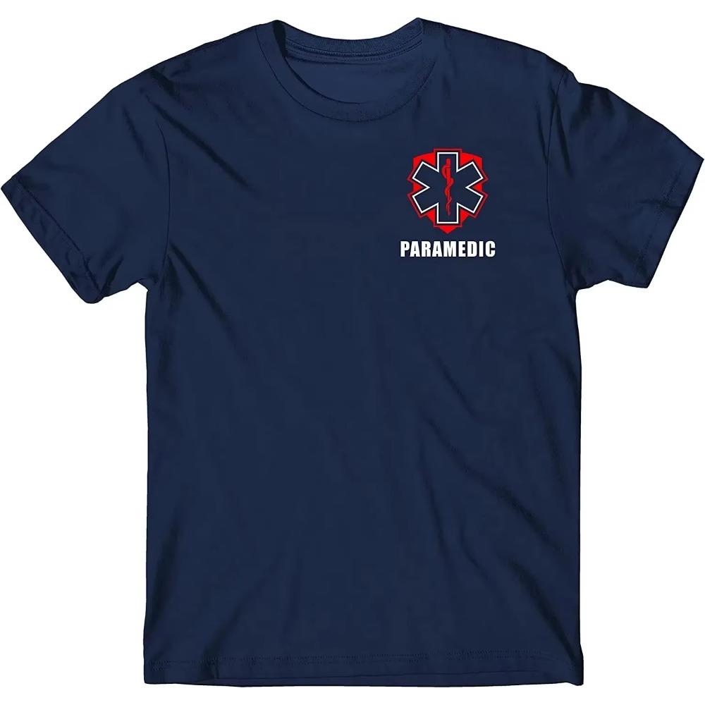 2024 Tričko pro záchranáře, Tričko s potiskem vpředu a vzadu Pánské 100% Ležérní trička Volný top Velikost S-3XL Pánský top