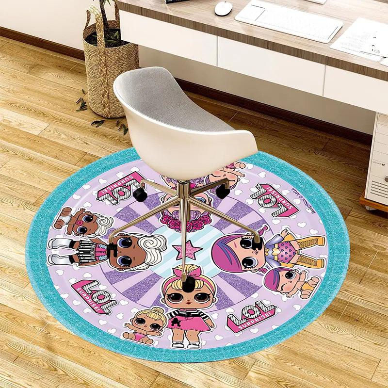 1pc LOL Surprise Dolls Wheel Round carpet, Made of Polyester,Perfect for Decorating Office Chairs, Living Rooms