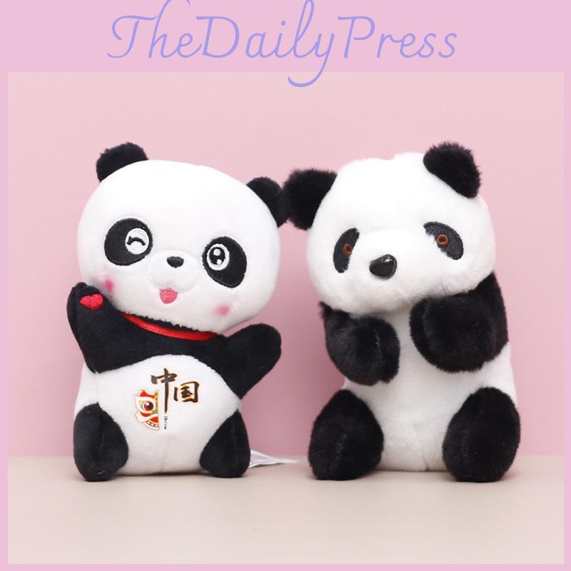 Panda China Plush Toy Cartoon Keychain Bag Decoration Animal Pendant Gift Doll