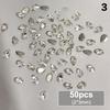 50Pcs Teardrop Shape Mini Flat Bottom Diamond Nail Art Accessories Super Flash Mixed   Nail Art Accessories