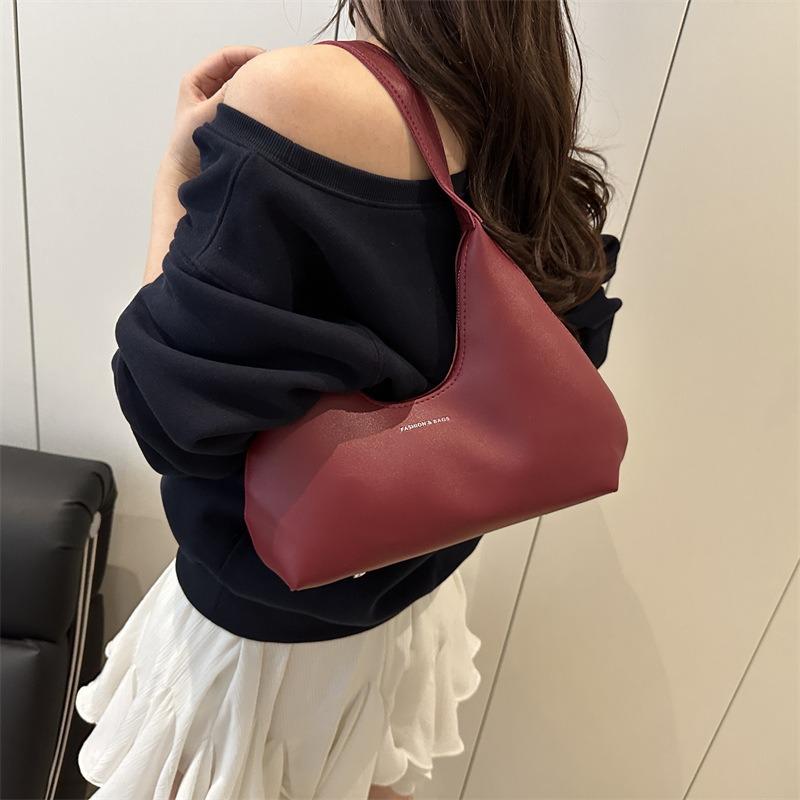 Solid Color, High Texture Temperament, Women's Hand-held Handbag, Urban Commuting Versatile Single Shoulder Underarm Bag, Women