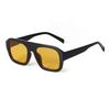 Vintage Yellow Oversized Square Sunglasses Women Men Luxury Designer Flat Top Tortoiseshell Sunglasses Lentes  Mujer S3917