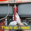 5 in 1 Multifunctional Sink Bathroom Wrench, Plumbing Installation Tool Household Water Pipe Faucet (Red)