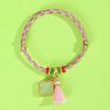 Dragon Boat Festival Tassel Pendant: Five-Color Pink Zongzi String with Gourd for Peace and Health