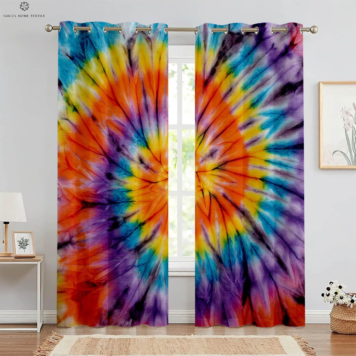 

Colorful Rainbow Cartoon Print Drapes for Kids, Children s Room Window Decoration, Easy to Wash and Care, 2 Pcs W50xH130(CM)x2PCS&Grommet Top