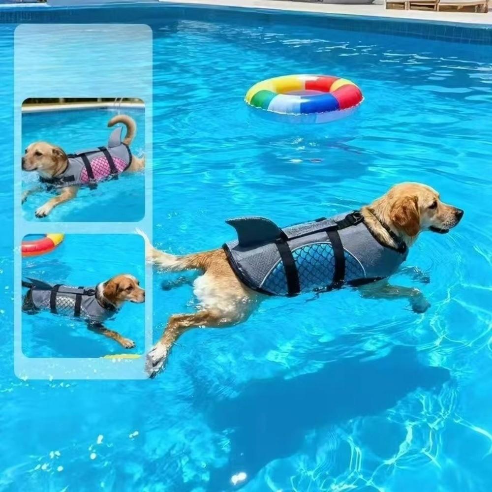Shiny Scales Dog Swimming Suit Strong Buoyancy Puppy Safety Vests Dog Surfing Suit Pet Safety