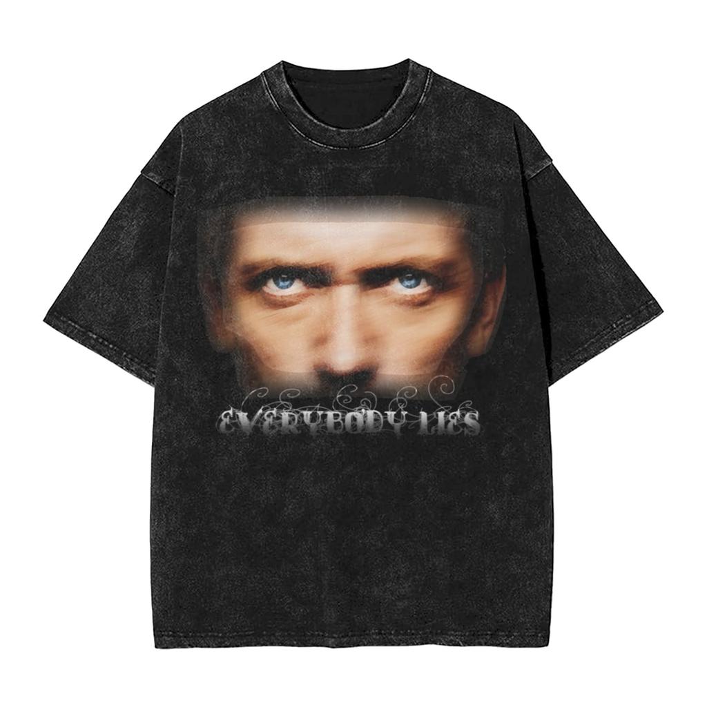 Harajuku Washed Shirts House MD Dr Gregory House Outfit Vintage TShirts Harajuku Streetwear Short Sleeve Summer Tee Shirt