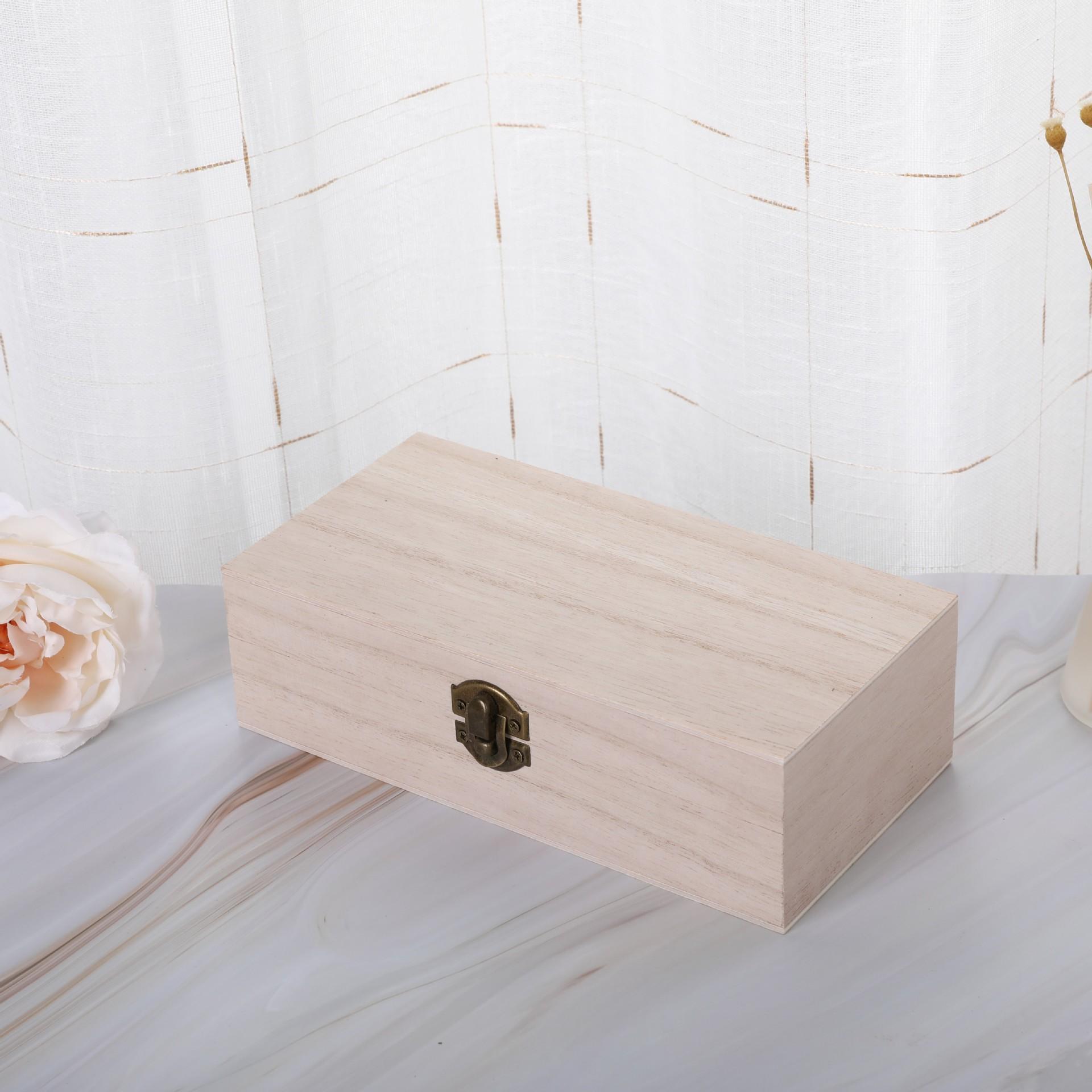 

Wooden Jewelry Box Vintage Look With Lock Multi-Layer Rectangular Organizer For Bracelet Necklace Brooches Vanity Table Storage