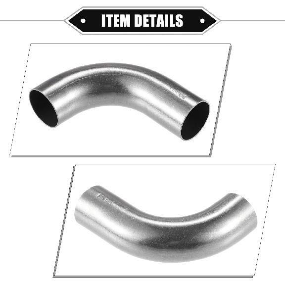 Bend Elbow Pipe Tube, 1.25" OD 4" 3.15" Leg 90 Degree DIY Exhaust Pipe Intercooler Air Intake Tube Universal for Car Truck Automotive Durable 304