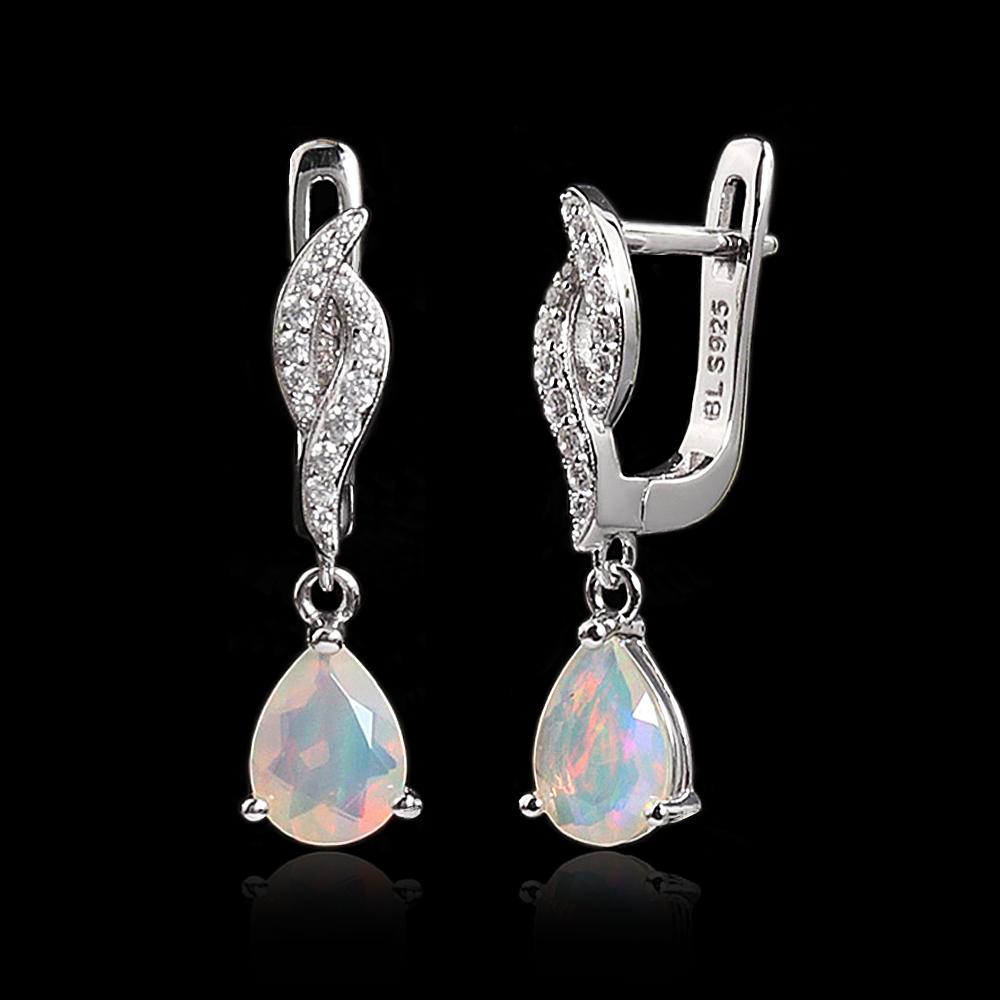 

Серьги-подвески из стерлингового серебра 925 пробы с натуральным эфиопским опалом грушевидной формы 6*8 мм, изящные ювелирные украшения с настоящими драгоценными камнями для женщин, подарки на день рождения M белый