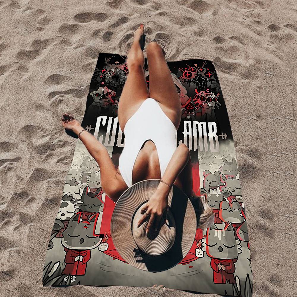 Game Cult Of The Lamb Microfiber Blanket Quick Drying Beach Towels Oversized Printing Super Absorbent Pool Towel Blanket