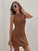 Summer Women's New Sleeveless Mid-Length Skirt Fashion Temperament Pleated Slim Fit Bodycon Dress