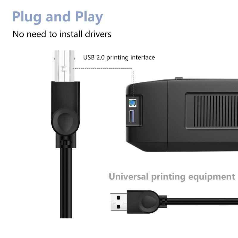 1.5/3/5M Usb Printer Cable Usb Type A To B Male To Male For Canon  Hp Label Printer Dac Usb Printe Usb 2.0 Printer Cable