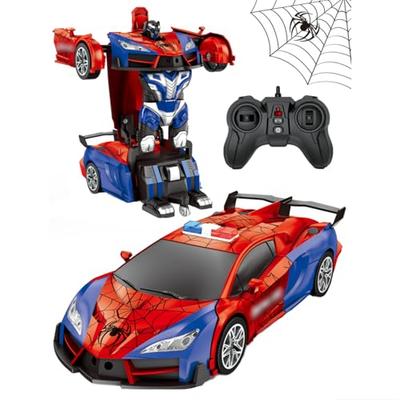 OBEST Transforming Robot Car, Police Car, Superhero, Radio-Controlled Car, Kids' Toy, Remote Control Car, Stunt Car, Transforms Into a Robot, Birthday