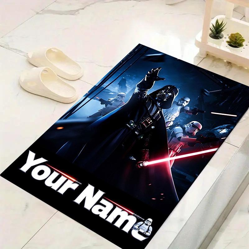 Custom 1Pc Darth Vader Star Wars Theme Flannel Personalized Rug Non Slip Floor Mat Soft Carpet for Living  Bedroom Office Home Decor Gift