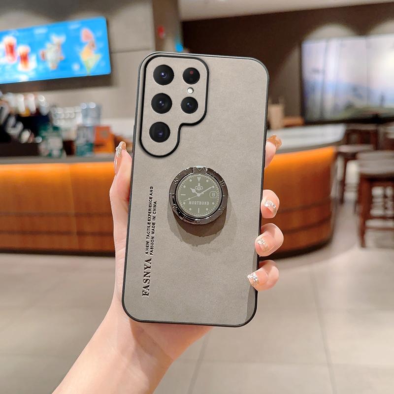 For Samsung Galaxy S24 S23 S22 Ultra Case Magnetic Holder Ring Phone Case For Samsung S20 S21 FE S24 S23 Plus Leather Back Cover