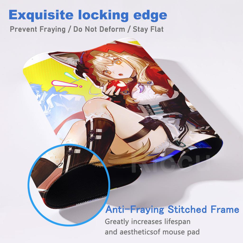 Stampa HD Arknights Endfield Rossi Tappetino per Mouse XXL Grande Carino Anime Tappetini per Tastiera Gamer Mausepad Tappeto per Scrivania Studente