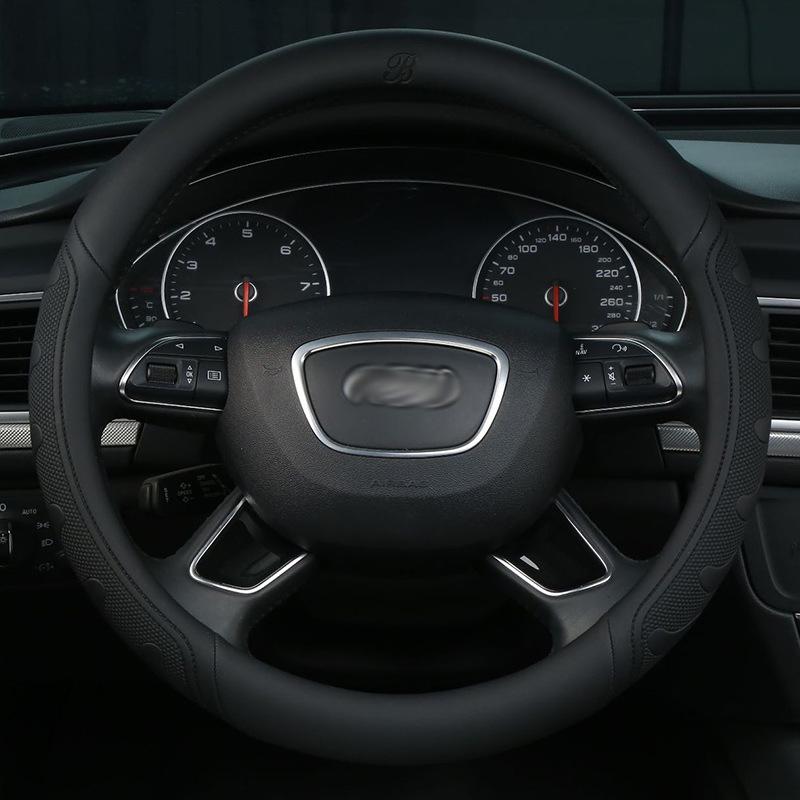 3D Embossed Steering Wheel Cover - Business Style, Comfortable, Breathable, Year-Round Massage for Cars