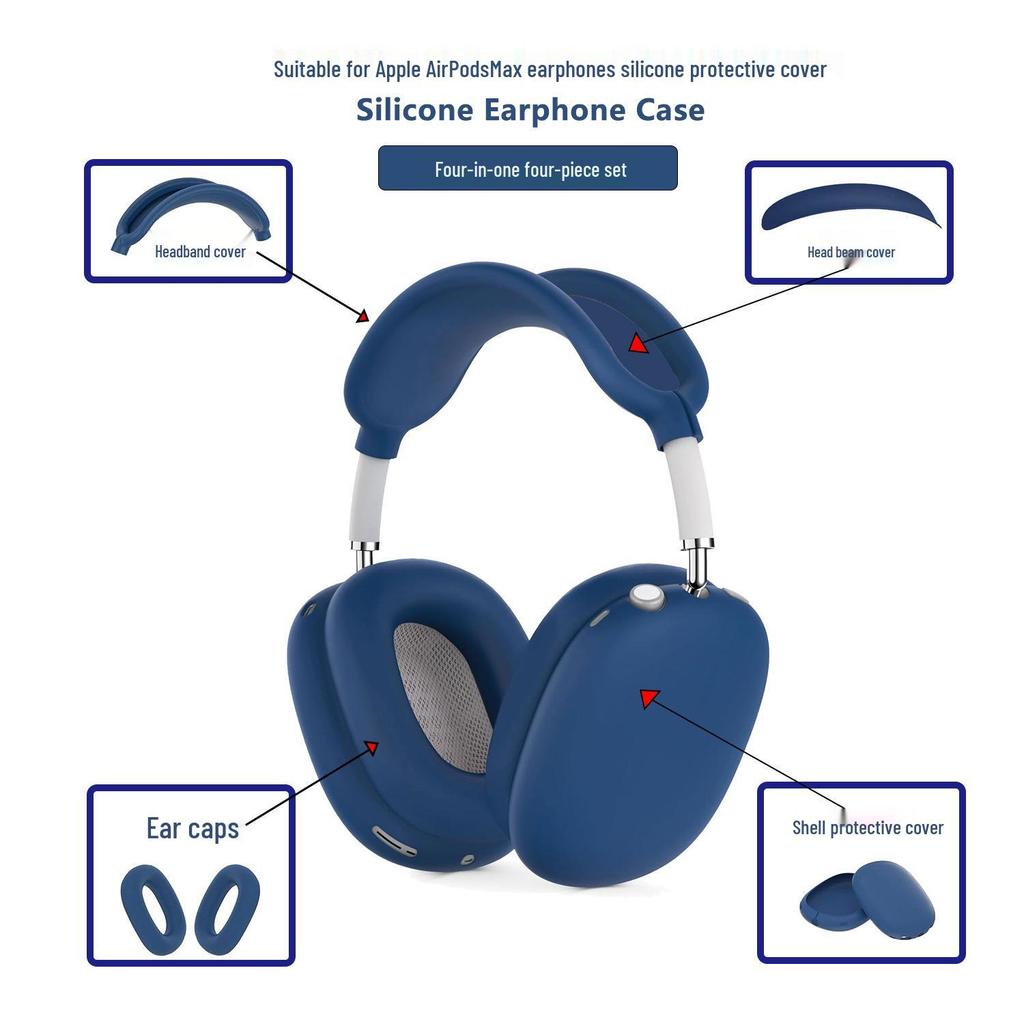 AirPods Max Silicone Protective Case: Soft Headphone Shell for Bluetooth Earphones