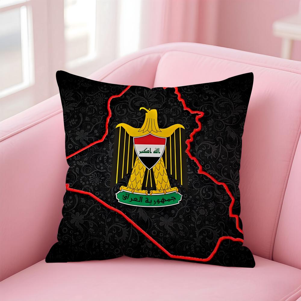 IIraqi Iraq National Flag Cushion Cover Linen Pillowcase Cover Soft Decor for Sofa Home Room